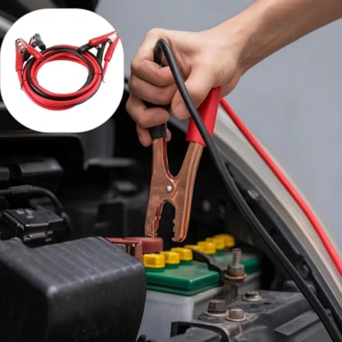 2 Metre Kalın Bakır Telli Akü Takviye Kablosu, 400 Amper