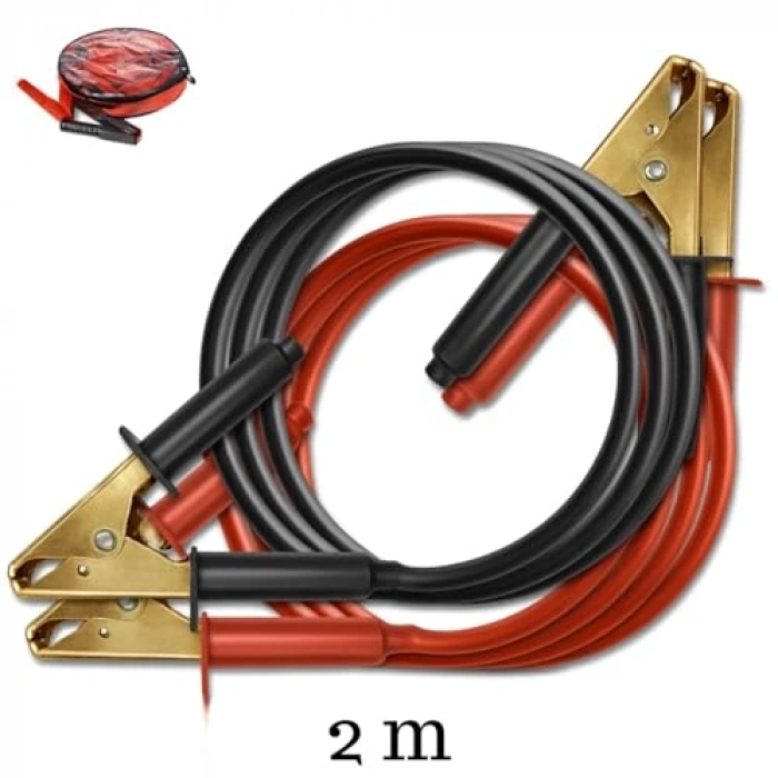 2 Metre Kalın Bakır Telli Akü Takviye Kablosu, 400 Amper