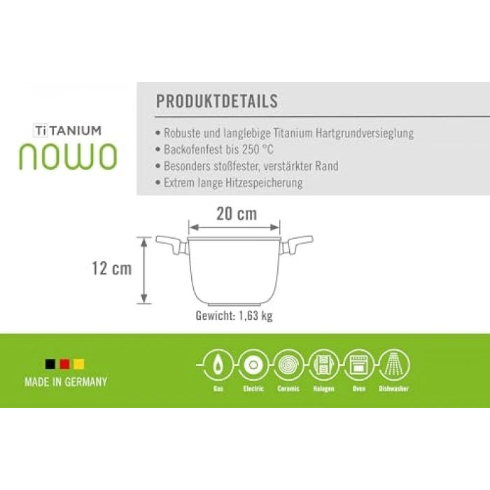 20 cm Derinlikte Tencere, 20 cm Çapında
