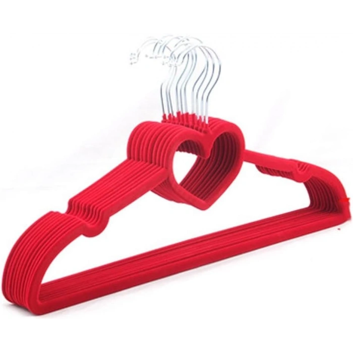 20li Kadife Kaydırmaz Elbise Askısı Seti, Renkli Seçenekler