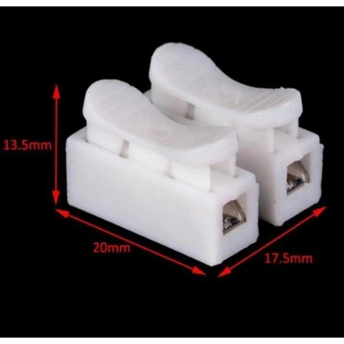 20li Paket Mandallı Vidasız Klemens, 2 li 2 pin