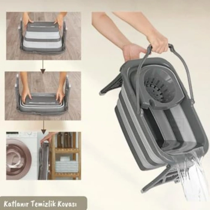 20 Litre Kapasiteli Katlanabilir Mop ve Kova Seti, Ev Tipi