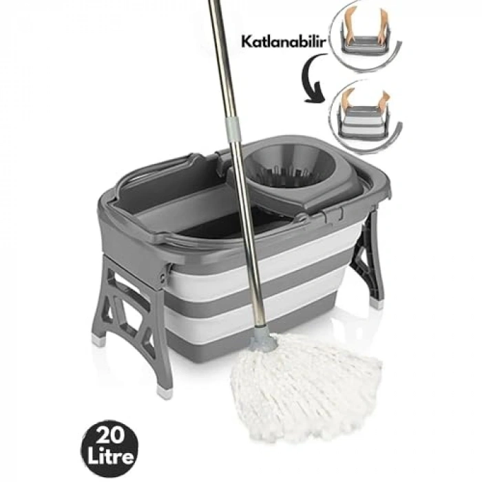 20 Litre Kapasiteli Katlanabilir Mop ve Kova Seti, Ev Tipi