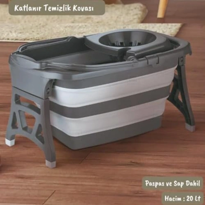 20 Litre Kapasiteli Katlanabilir Mop ve Kova Seti, Ev Tipi