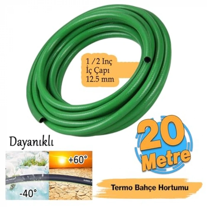20 Metre 3 Katlı Termo Bahçe Sulama Hortumu