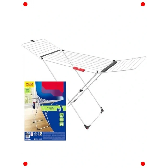 20 Metre Kurutma Alanlı Tekerlekli Çamaşır Askılığı