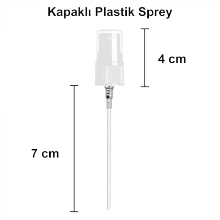 20 ml Beyaz Spreyli Şeffaf Cam Şişe, 6 Adet
