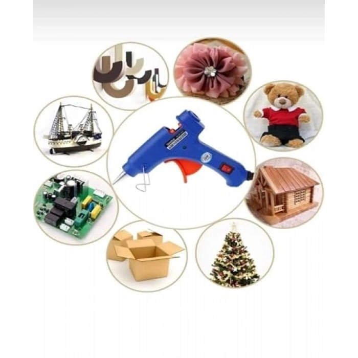 20 Watt İnce Silikon Tabancası, 10 Adet İnce Silikon ile Hediye