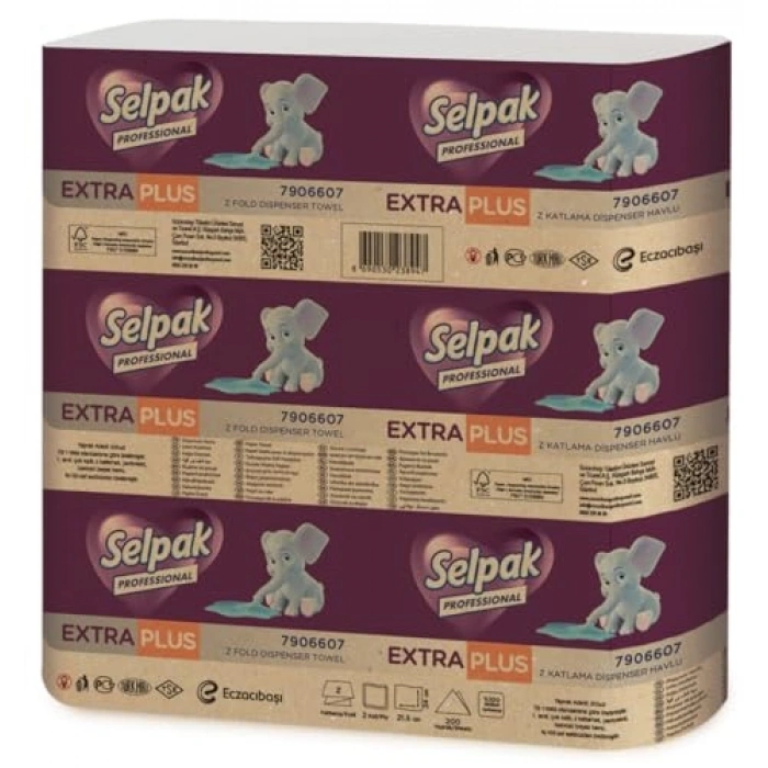 200lü Z Katlı Havlu, 12 Paket Set, Kaliteli ve Kullanışlı