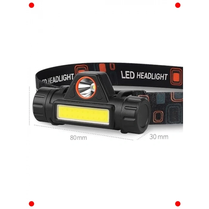 200 Lümen USB Şarjlı Su Geçirmez LED Kafa Feneri