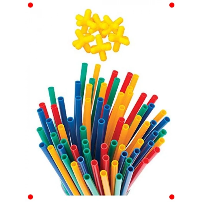 200 Parça Esnek Yapı Çubukları Seti - 3+ Yaş