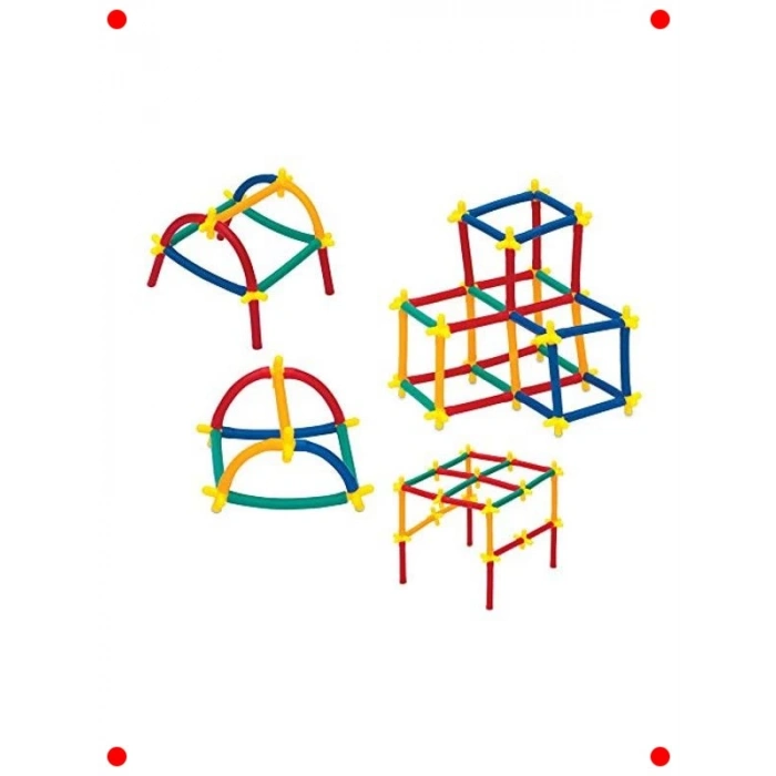 200 Parça Esnek Yapı Çubukları Seti - 3+ Yaş