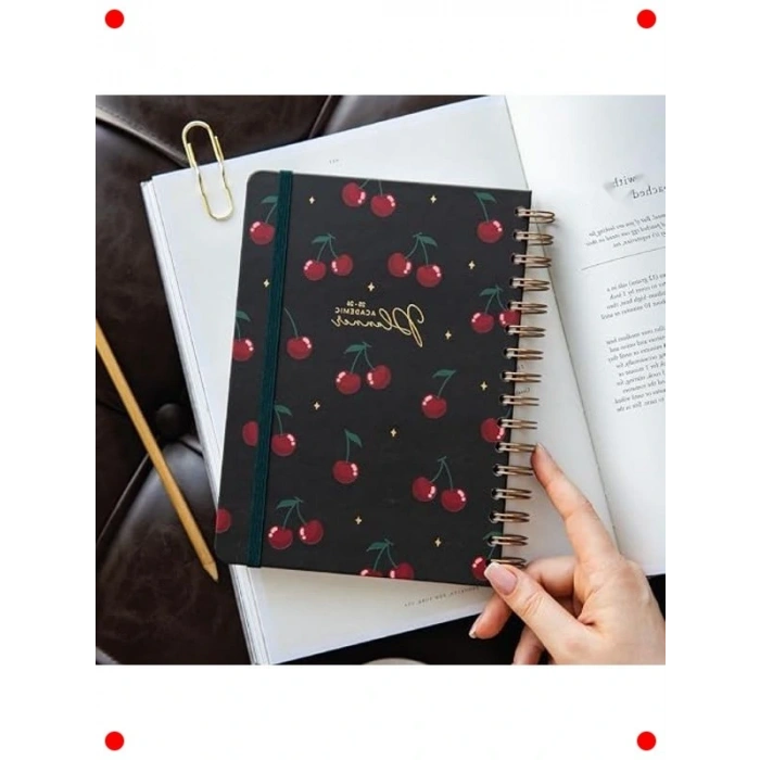 2025-2026 A5 Spiralli Akademik Ajanda - Kiraz Rengi