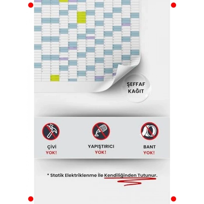2025 Şeffaf Elektrostatik Yıllık Planlayıcı