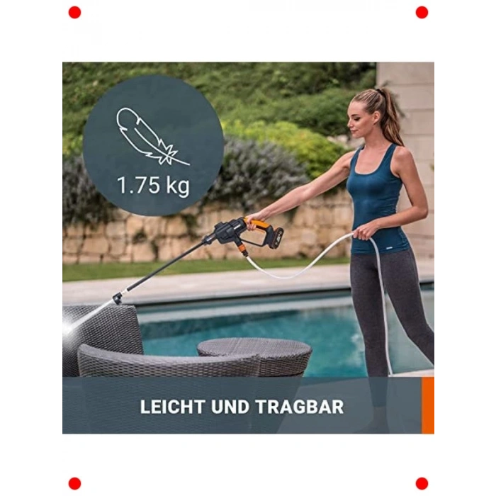 20V Akülü Basınçlı Yıkama Tabancası + 4 Parça Set