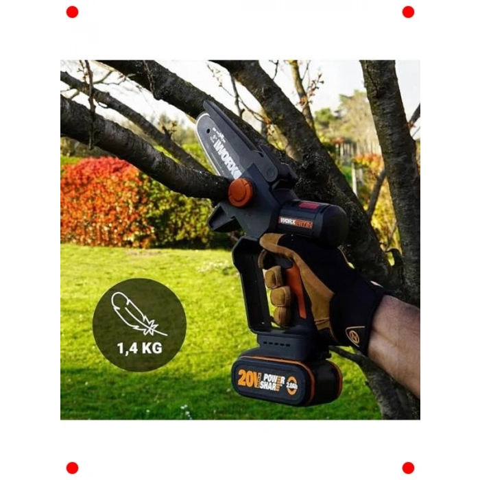 20V Şarjlı Kömürsüz Mini Zincirli Testere 12 cm