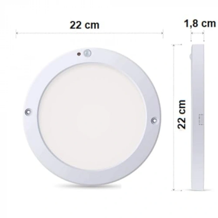 20W Sensörlü Tavan Armatürü, Gün Işığı LED Panel