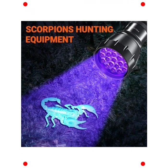 21 LED Ultraviyole UV El Feneri (395nm)