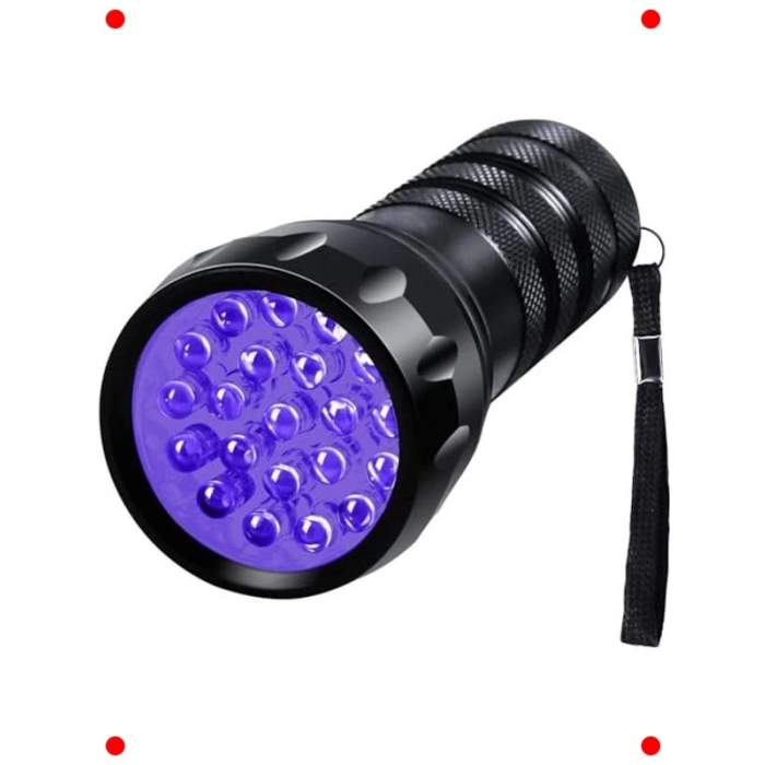 21 LED UV El Feneri (395nm) - Çok Amaçlı Blacklight