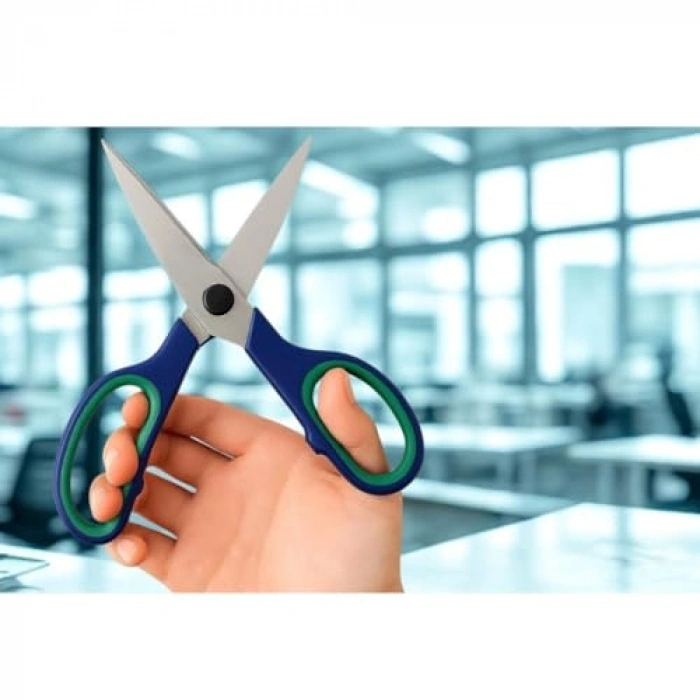 21.5 cm Paslanmaz Çelik Ofis Makası, Ergonok Sap