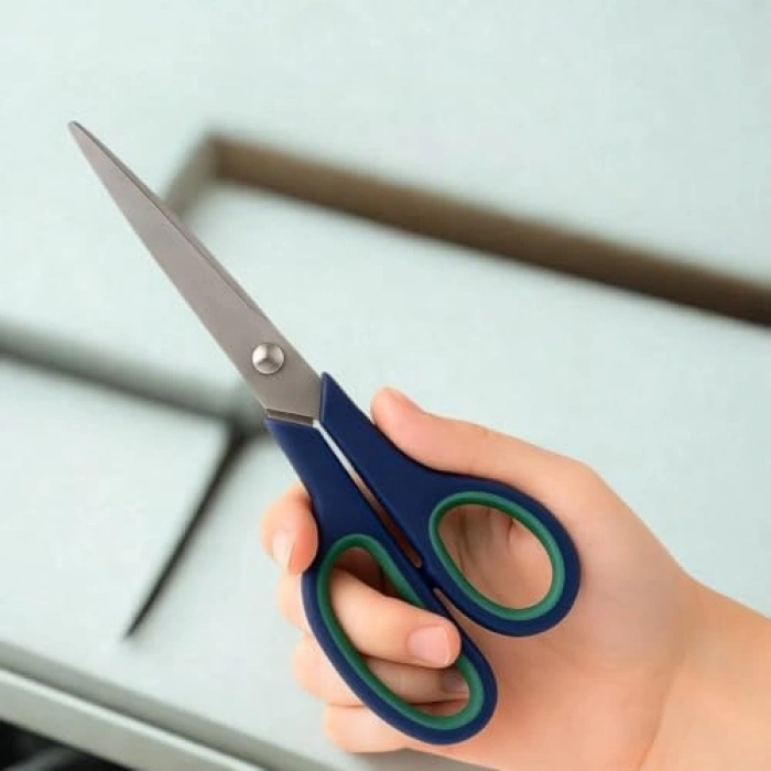 21.5 cm Paslanmaz Çelik Ofis Makası, Ergonok Sap