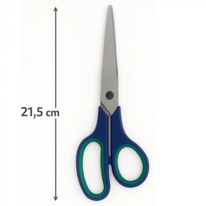 21.5 cm Paslanmaz Çelik Ofis Makası, Ergonok Sap