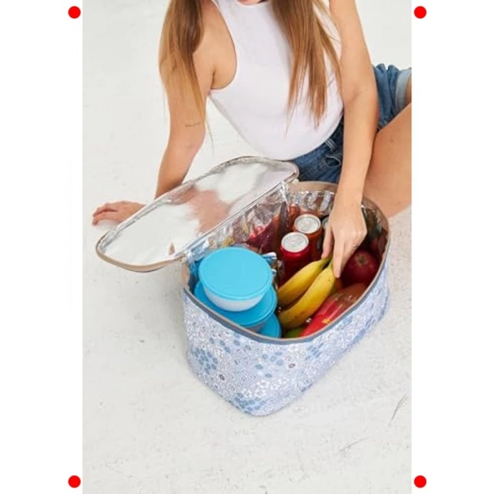 22 Litre Termal Piknik Çantası Sepeti - Roza