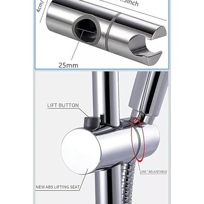 22 mm ayarlanabilir duş başlığı tutucu, 2 adet duş mafsalı ile pratik kullanım