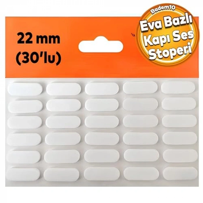 22 mm yapışkanlı keçe kapı stoperi, 30lu paket