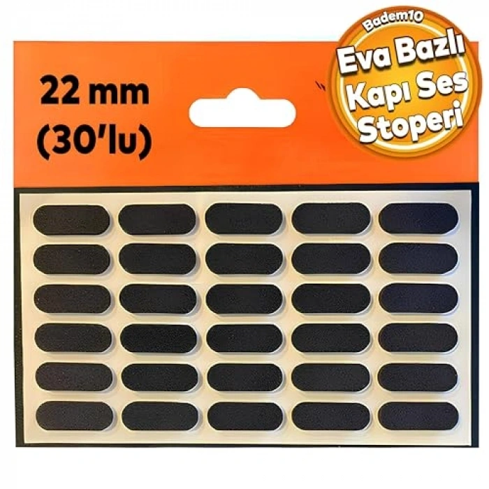 22 mm Yapışkanlı Keçe Ses Yalıtımlı Kapı Stoperi, 30lu Paket