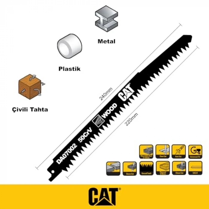 228 mm Hızlı Ahşap Kesme Testere Ucu, 2 Parça Set