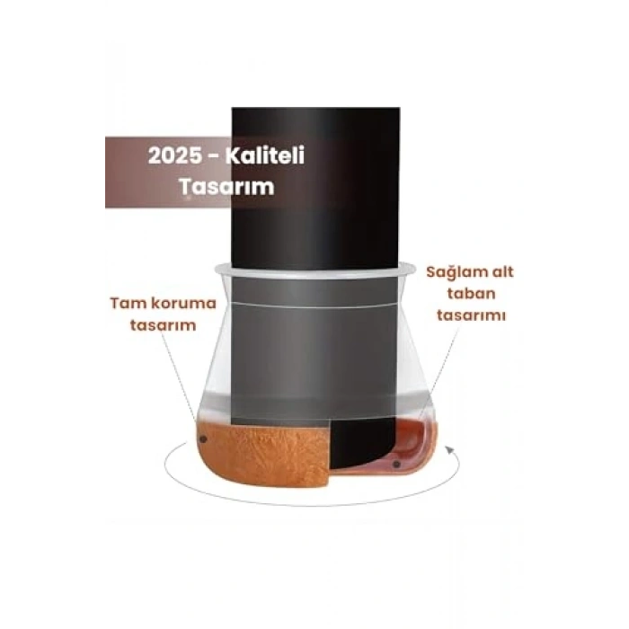 24 Adet Yuvarlak Sandalye Papucu - 2.3-2.7 cm Şeffaf Silikon