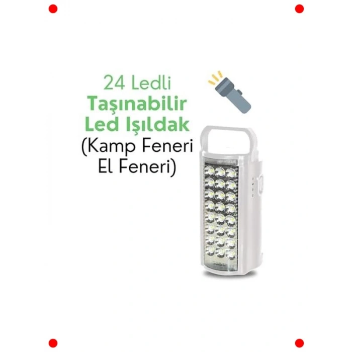 24 LED Taşınabilir Kamp Feneri & Işıldak