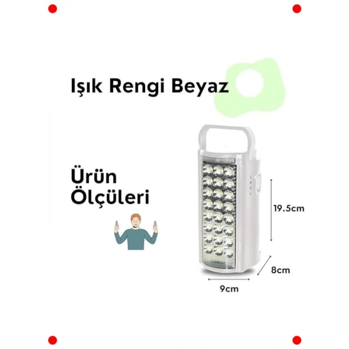24 LED Taşınabilir Kamp Feneri & Işıldak