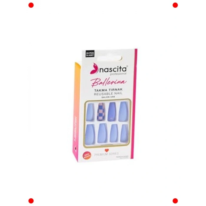 24lü Ballerina Renkli Takma Tırnak Seti
