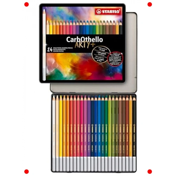 24lü Pastel Kuru Boya Kalemi Seti - Metal Kutu