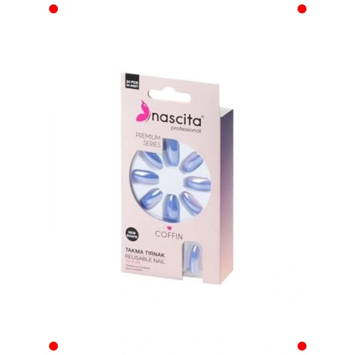 24lü Renkli Coffin Takma Tırnak Seti (183 Numara)