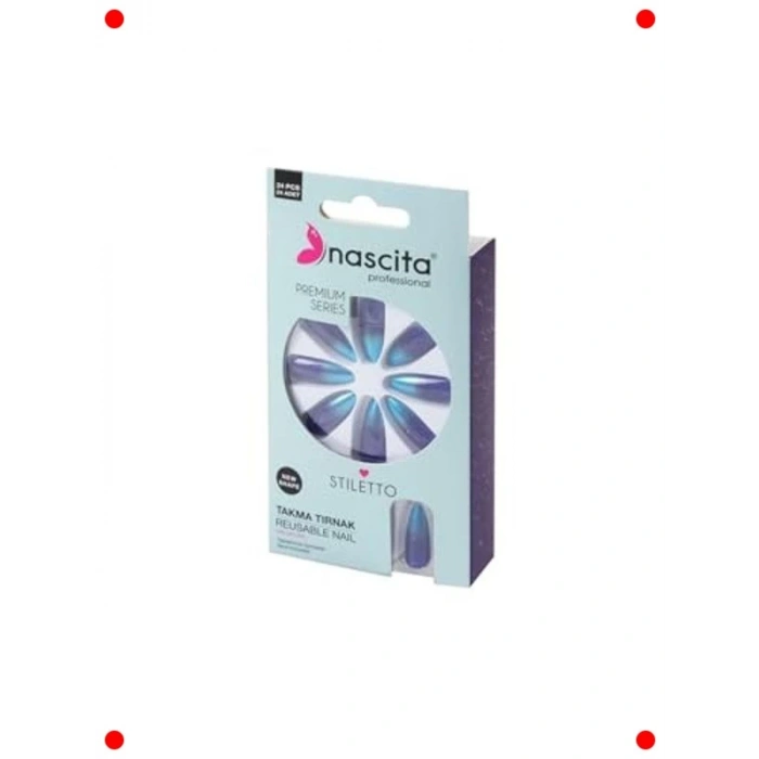 24lü Stiletto Renkli Takma Tırnak Seti