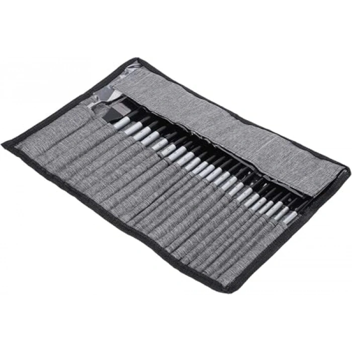 24 Parça Akrilik Fırça Seti, Kullanışlı Çanta ile