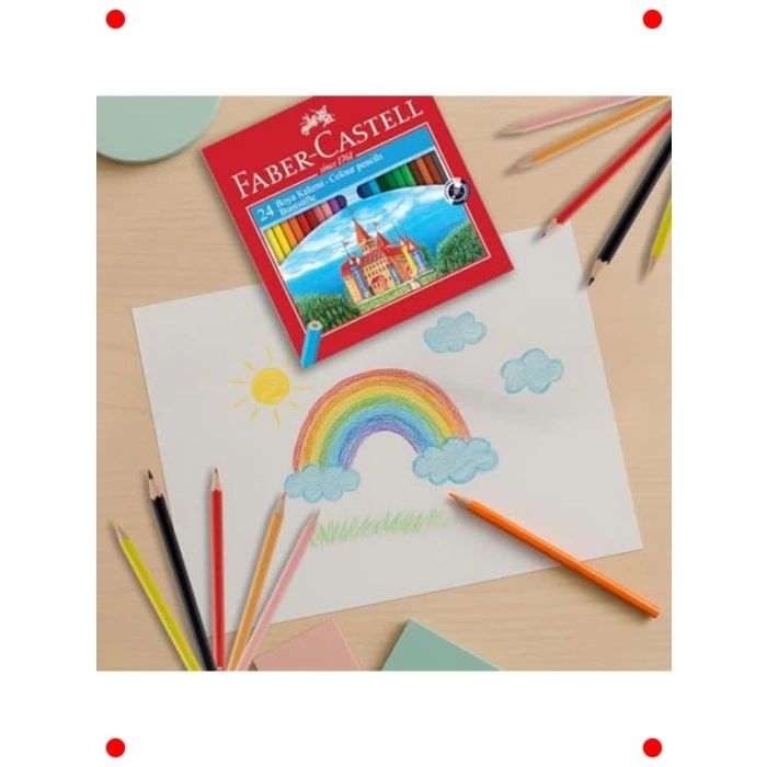 24 Renk Canlı Kuru Boya Kalemi Seti - Kırılmaz Uçlar