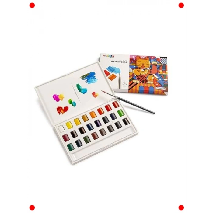 24 Renk Tablet Sulu Boya Seti (Fırçalı)