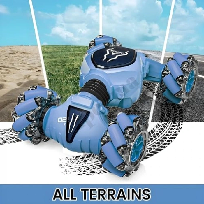 2.4GHz Uzaktan Kumandalı Şarjlı Akrobat Araba, Mavi