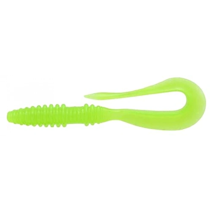 2.5 #026S Clear Chartreuse Glow Silikon Yem, Balık Avında