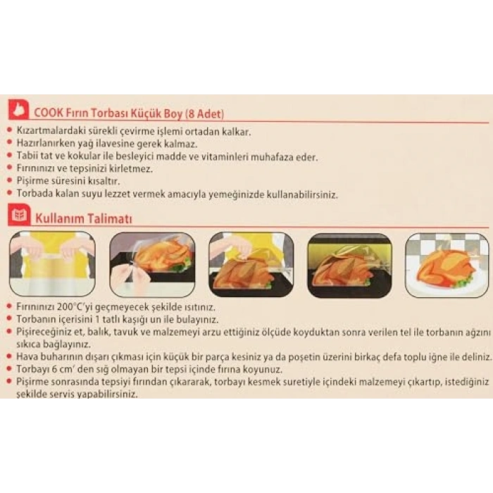 25 x 38 cm Fırın Torbası, 8 Adet/Kutu İçinde
