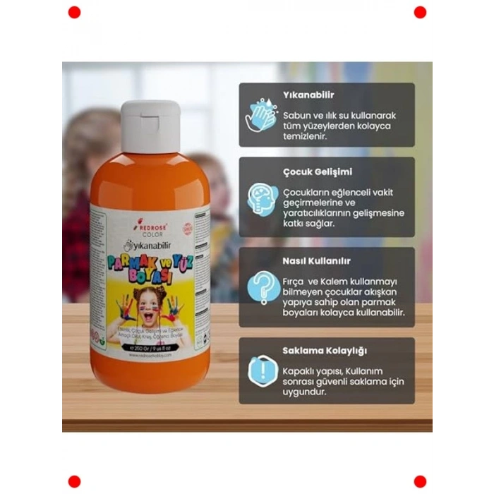 250 gr Turuncu Parmak Boyası