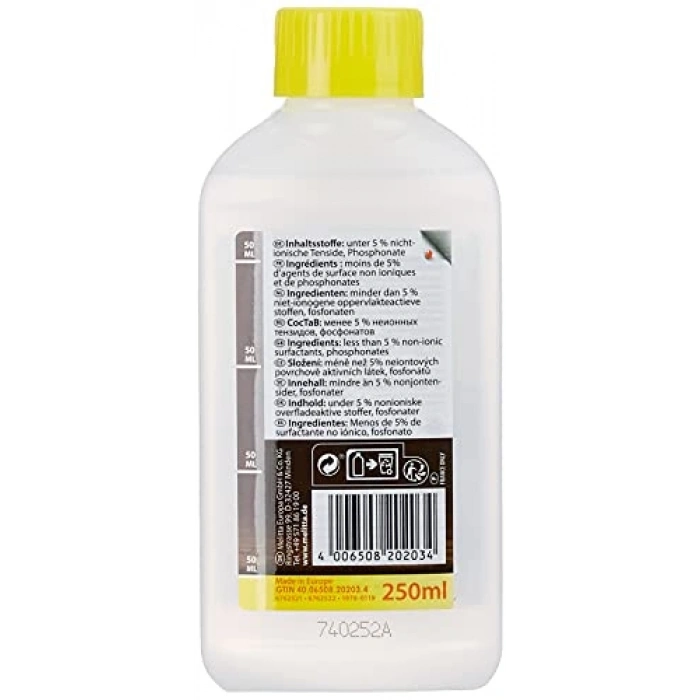 250ml süt temizleme sıvısı, etkili ve nazik