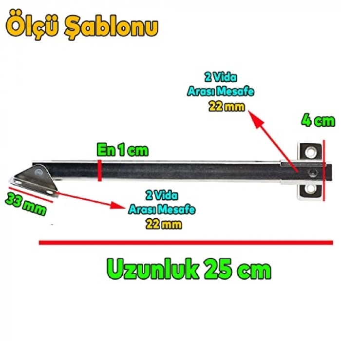 25cm Dolap Çekmece Metal Kapak Makası Amortisör Piston (1 Çift)