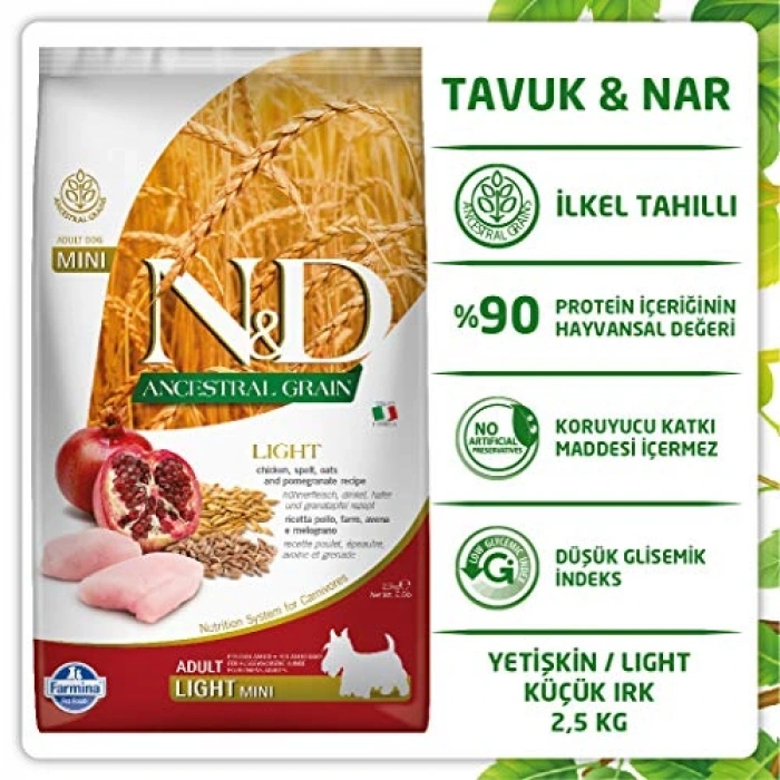 2.5kg Ancestral Light Tavuk ve Nar Besini
