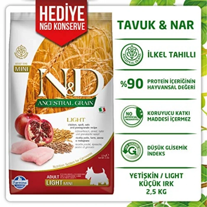 2.5kg Ancestral Light Tavuk ve Nar Besini