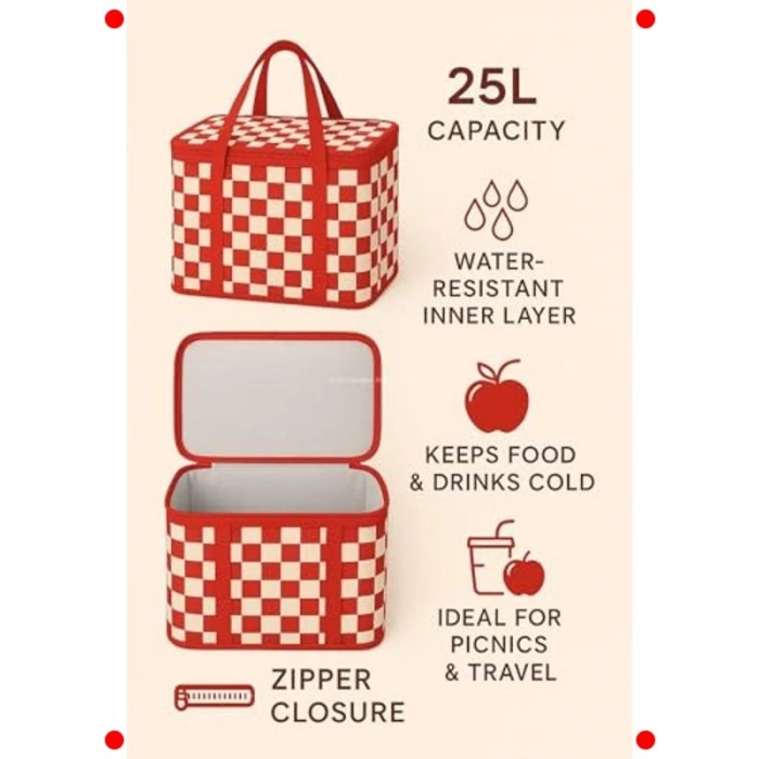 25L İzolasyonlu Piknik & Kamp Soğutucu Çanta